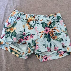 Disney Roxy Girl Ariel Rainbow Shower Blue Floral Shorts Girls Size M 10 - NWOT